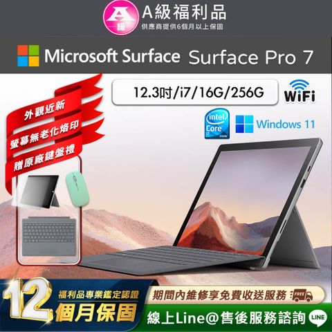 Microsoft 微軟 Surface Pro 7 12.3吋 (i7/16G/256G) WiFi版 平板電腦(超值原廠鍵盤配件禮)