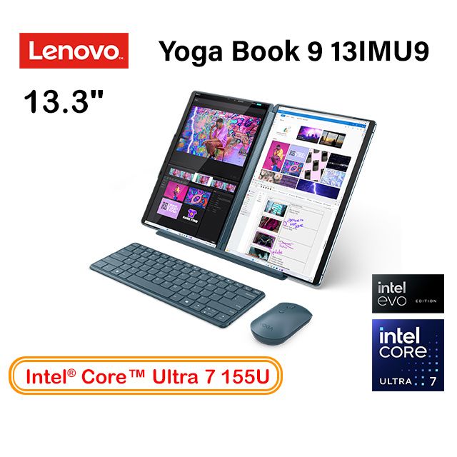  【搭防毒軟體】Lenovo Yoga Book 9 13IMU9 83FF0029TW(Intel Core Ultra  7 155U/32G/1TB/13.3)
