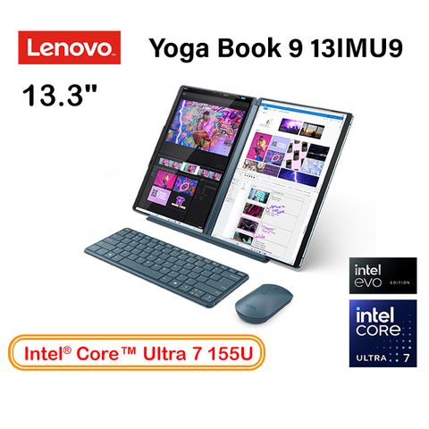 【Office 2021組】Lenovo Yoga Book 9 13IMU9 83FF0029TW(Intel Core Ultra  7 155U/32G/1TB/13.3)