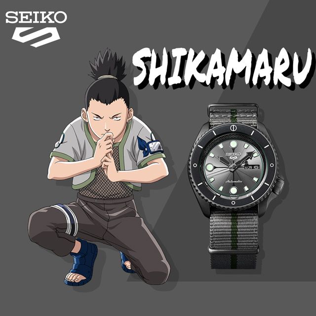 SEIKO 精工5 Sports限量火影忍者奈良鹿丸聯名機械錶-42.5mm 4R36-09G0H 