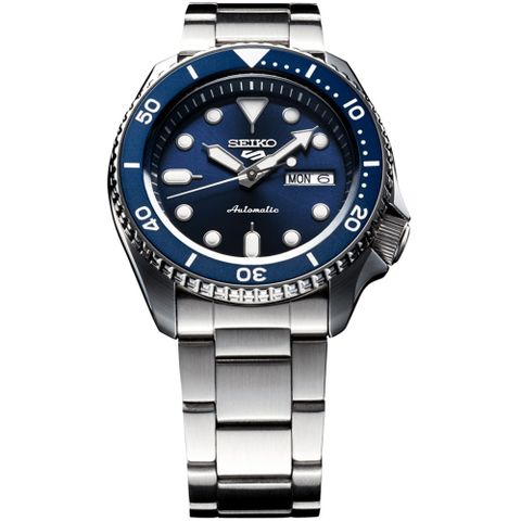 母親感恩月▼再送好禮SEIKO 精工 5 Sports 系列機械錶-藍x銀/42.5mm 4R36-07G0B SRPD51K1