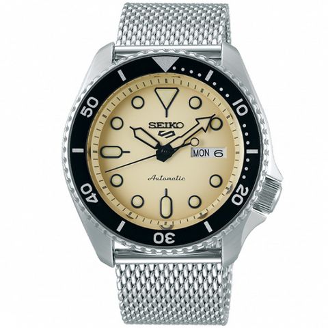 快閃★激殺優惠↘快速出貨【SEIKO】精工 5 Sports 運動風 SRPD67K1 米蘭錶帶 機械錶 4R36-07G0Y 米白 42.5mm