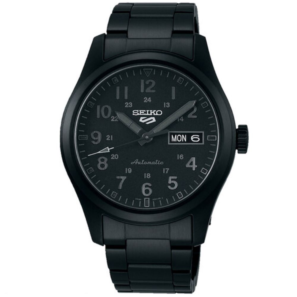 SEIKO 精工 5 Sports 酷黑軍風 機械腕錶 禮物推薦 送禮首選 (SRPJ09K1/4R36-10A0N)