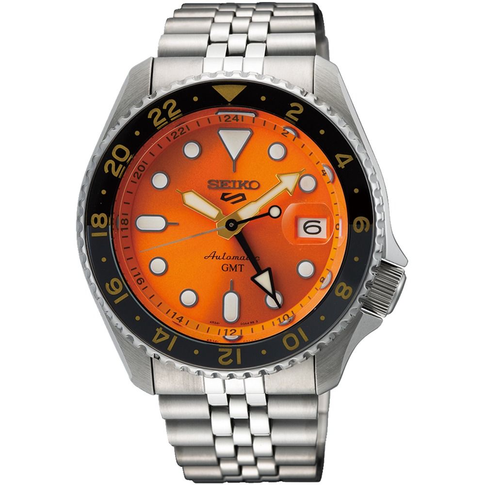 SEIKO 精工 5 Sports GMT動力儲存機械錶/橘/42.5mm (4R34-00A0U/SSK005K1)SK003