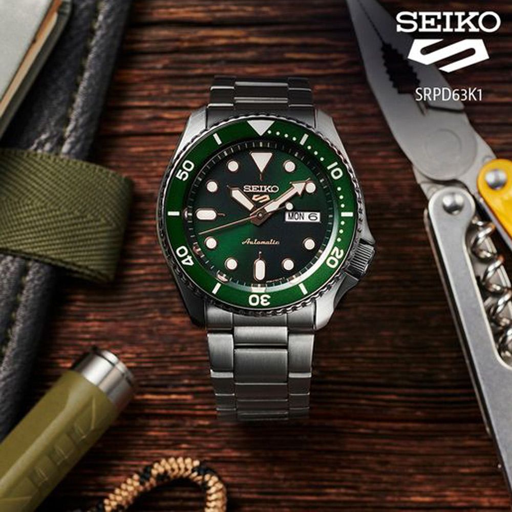 SEIKO 精工   5 Sports 系列 綠水鬼時尚機械錶(4R36-07G0G/SRPD63K1)42mm