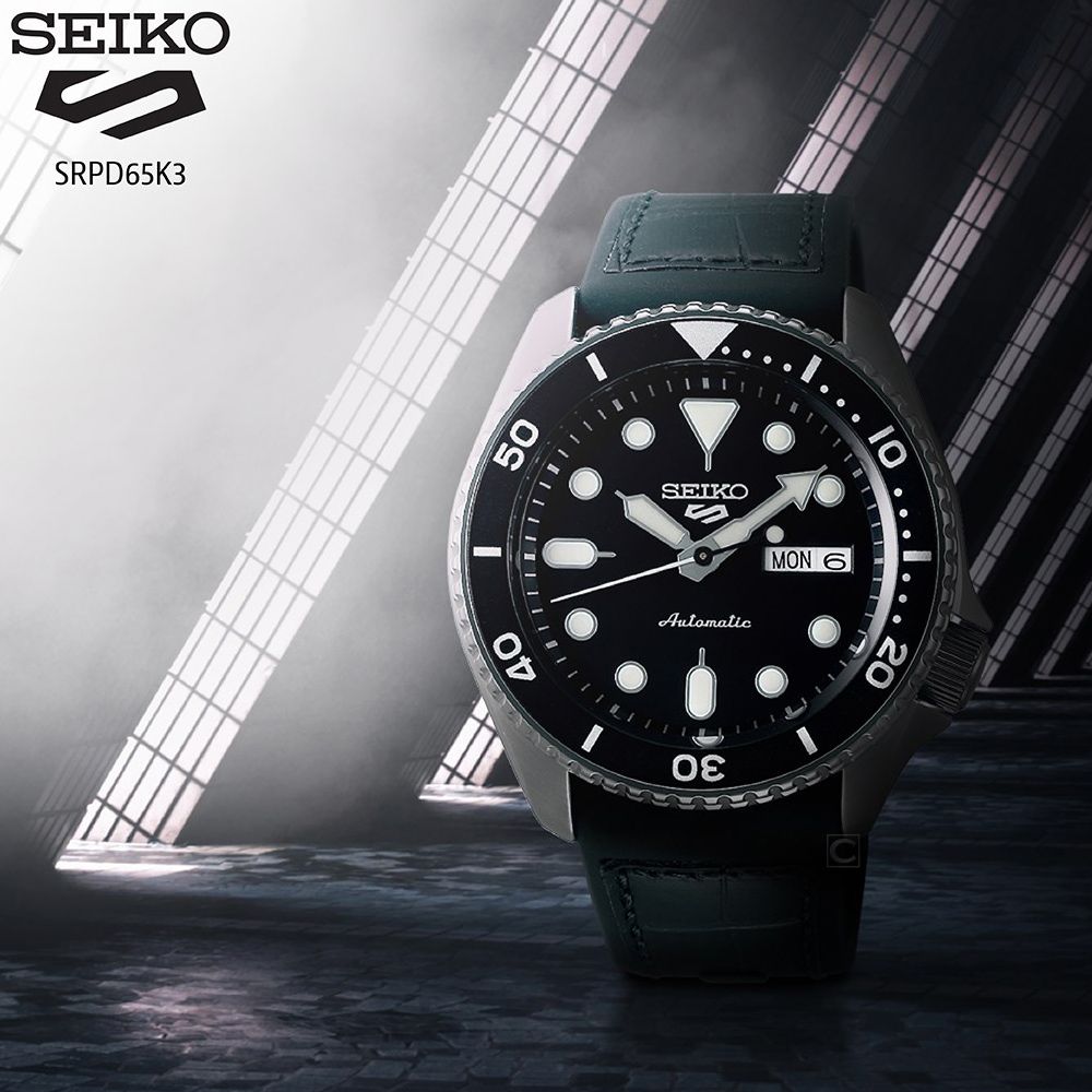 SEIKO 精工   5 Sports 系列 黑潮機械錶 (4R36-07G0X/SRPD65K3)-黑/42.5mm