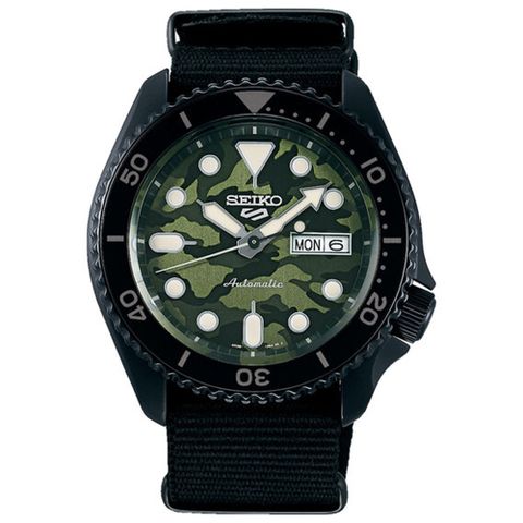 SEIKO 精工 5 Sports 潮流迷彩極限運動機械錶-迷彩x黑/42.5mm 4R36-13B0G(SRPJ37K1)