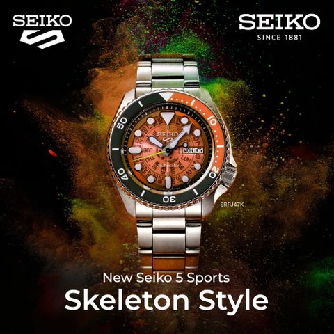 SEIKO 精工 5 Sports 1970復刻 機械腕錶(4R36-13N0U)/SRPJ47K1/42.5mm