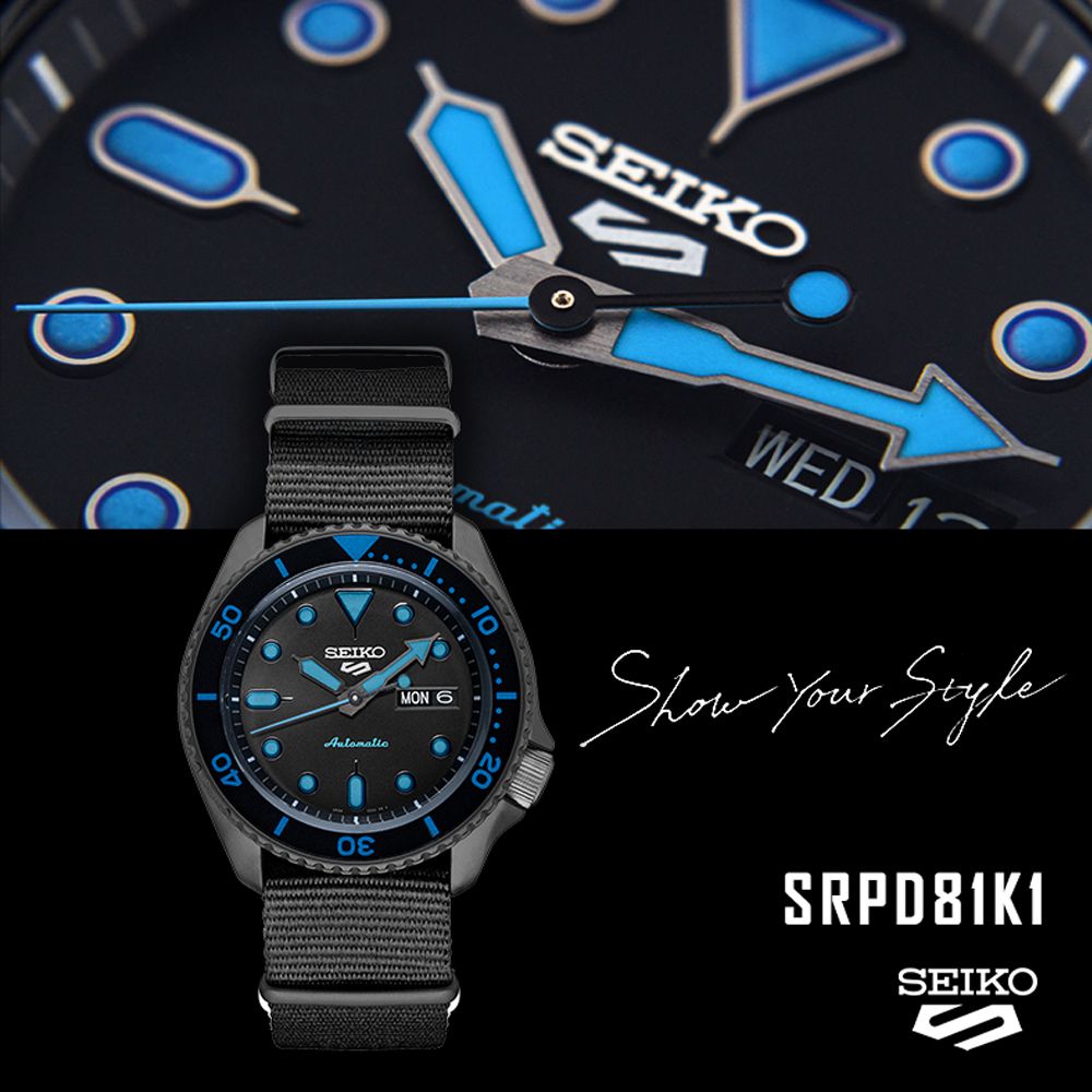 SEIKO 精工  5 Sports 商務型男運動機械錶4R36-07G0A(SRPD81K1)42mm