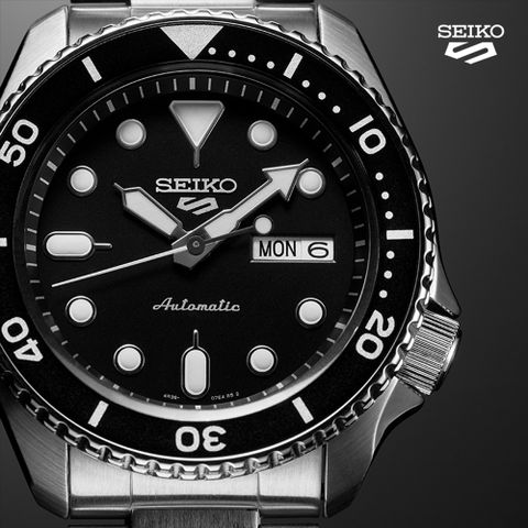 SEIKO 精工 5 Sports 系列 黑水鬼型機械錶(4R36-07G0Q/SRPD55K1)-黑/42.5mm