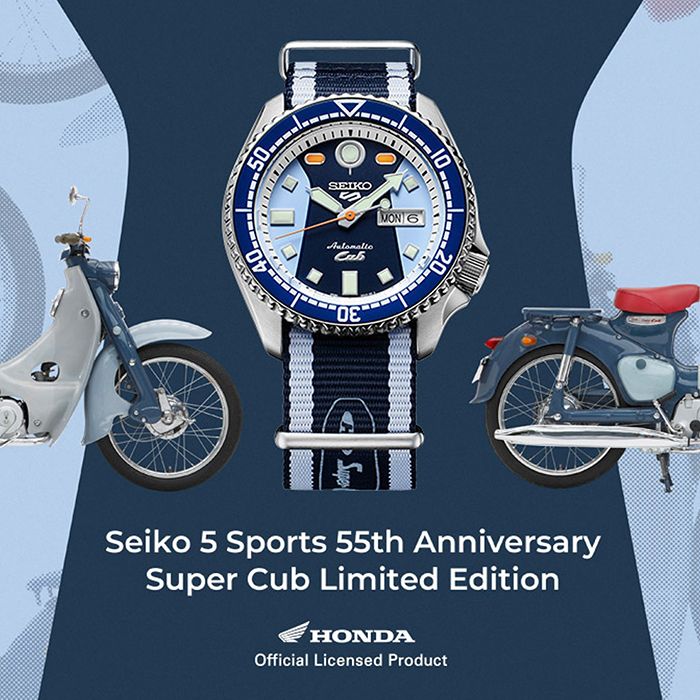 SEIKO 精工 限量 5 Sports Honda本田小狼聯名 SRPK37K1 機械錶 4R36-15A0B 藍