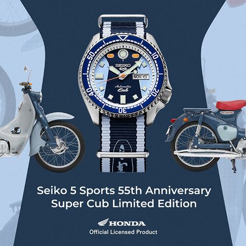 快閃★激殺優惠↘快速出貨【SEIKO 精工】限量 5 Sports Honda本田小狼聯名 SRPK37K1 機械錶 4R36-15A0B 藍