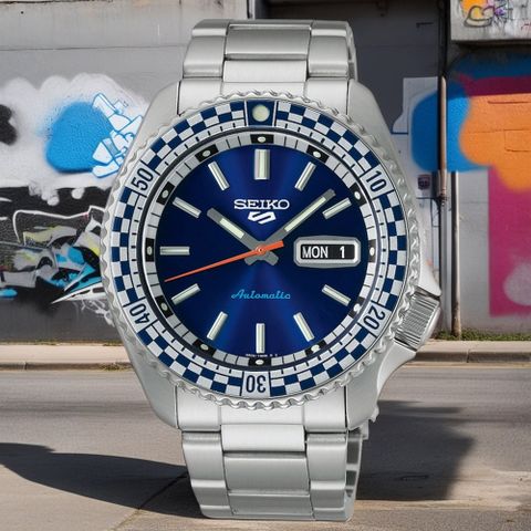 母親感恩月▼再送好禮SEIKO 精工 5 Sports SKX 機械錶-藍/42.5mm(SRPK65K1/4R36-15Z0B)
