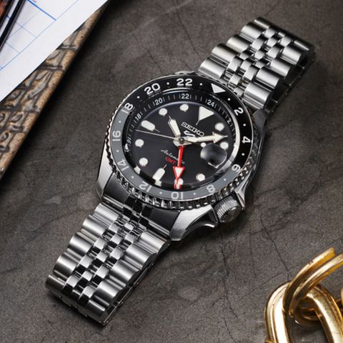 SEIKO 精工 5 SPORTS GMT 機械腕錶 母親節 禮物 推薦 (4R34-00A0D/SSK001K1)