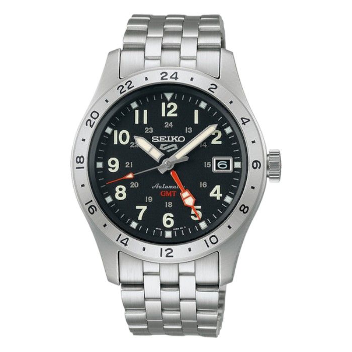  【SEIKO】精工 5 Sports GMT雙時區指針不鏽鋼 機械男錶 SSK023K1@4R34-00C0D 銀 39.4mm