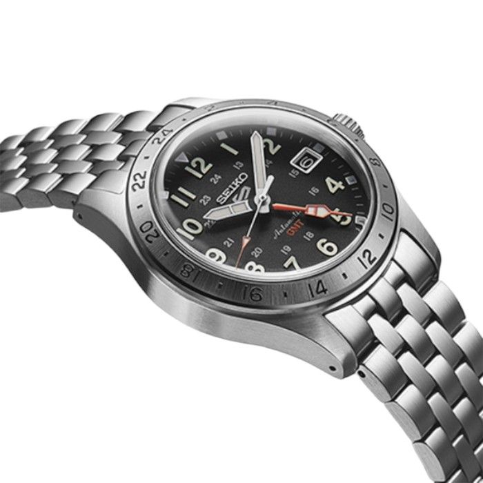  【SEIKO】精工 5 Sports GMT雙時區指針不鏽鋼 機械男錶 SSK023K1@4R34-00C0D 銀 39.4mm