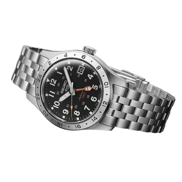  【SEIKO】精工 5 Sports GMT雙時區指針不鏽鋼 機械男錶 SSK023K1@4R34-00C0D 銀 39.4mm