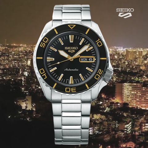 SEIKO 精工 5 Sports系列 運動風格機械腕錶-黑 SRPK99K1/4R36-16D0D
