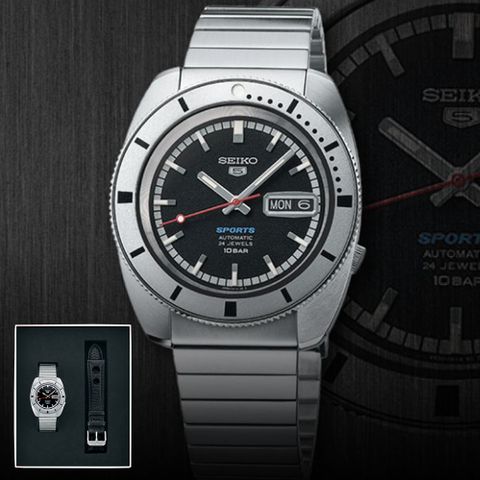 SEIKO 精工 5 SPORTS系列 限量 復刻重現 機械腕錶 38.5mm (4R36-16L0D/SRPL05K1)