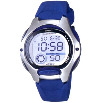 CASIO 太空風格時尚電子錶-藍 (LW-200-2A)