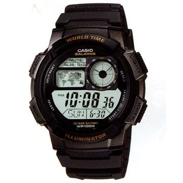 【CASIO】 科技數位電子錶-黑框 (AE-1000W-1A)