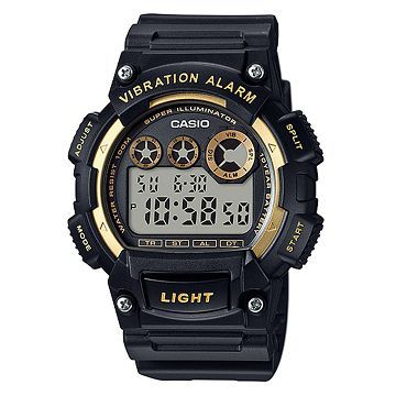 CASIO 搭載超亮LED/震動提示數位錶款(黑色錶帶)W-735H-1A2