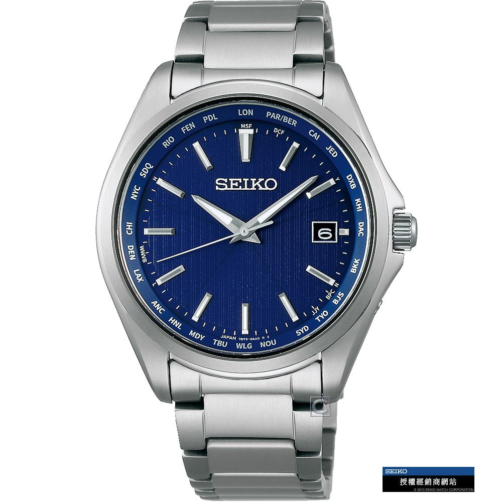 SEIKO 精工  紳士經典太陽能電波校時鈦金屬腕錶 7B75-0AA0B(SBTM289J)