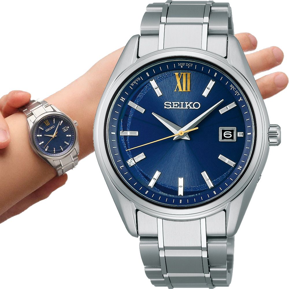 SEIKO 精工   SPIRIT 永恆之藍 限量款 太陽能電波鈦金屬腕錶-39.5mm(7B72-0AH0B/SBTM345J)