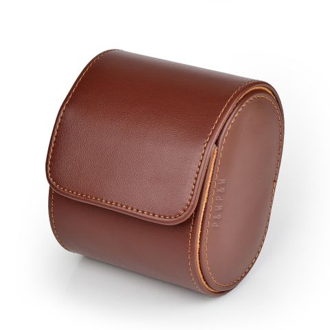 【P&W名錶收藏盒】【棕色皮革】1支裝 手工精品 錶盒
