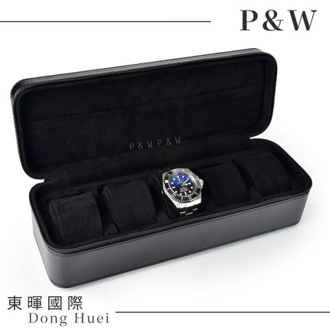 P&W 【名錶收藏盒】【黑色超纖皮革】5支/5入/5位 大錶適用 手工精品 錶盒 旅行收納盒