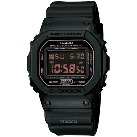 CASIO 卡西歐 G-SHOCK 赤眼特殊款 運動方形電子錶 (DW-5600MS-1)