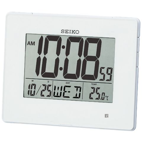 SEIKO 精工 嗶嗶聲貪睡電子鐘-白/12.2*16.5*2.5cm QHL057W
