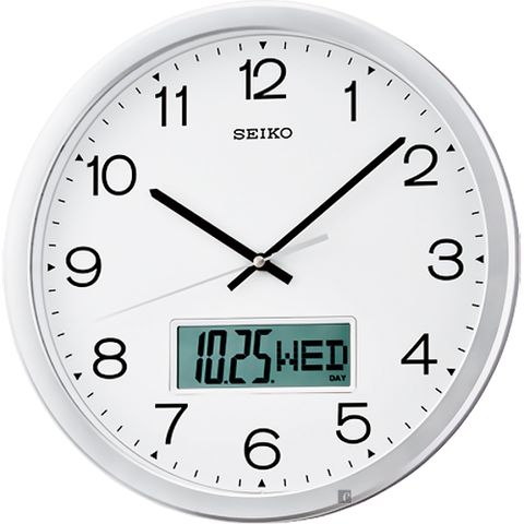 超值▼原廠公司貨SEIKO 精工 滑動式指針雙顯時鐘 掛鐘 QXL007S