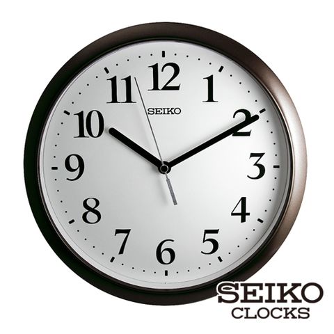 【SEIKO 精工】 QHA005 極簡簡約文青風數字指針壁掛鐘(棕色)(SK048)