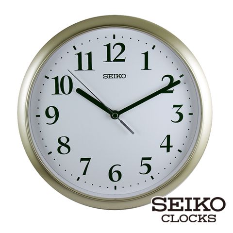 【SEIKO 精工】QHA005 極簡簡約文青風數字指針壁掛鐘(金色)(SK048)