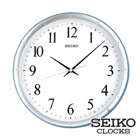【SEIKO 精工】QXA378 輕盈感空氣色彩數字指針壁掛鐘(藍框)(SK048)