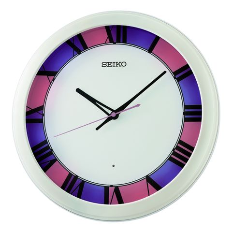 SEIKO 精工 彩繪玻璃風 指針式時鐘 掛鐘 QHA010W