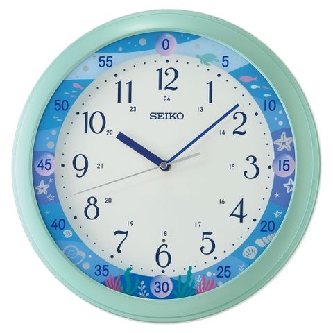 SEIKO 精工 海洋世界 持續燈光 指針式掛鐘時鐘 QHA010M