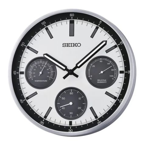 超值▼原廠公司貨SEIKO 精工 溫/濕度 滑動式秒針靜音掛鐘 時鐘 QXA823S