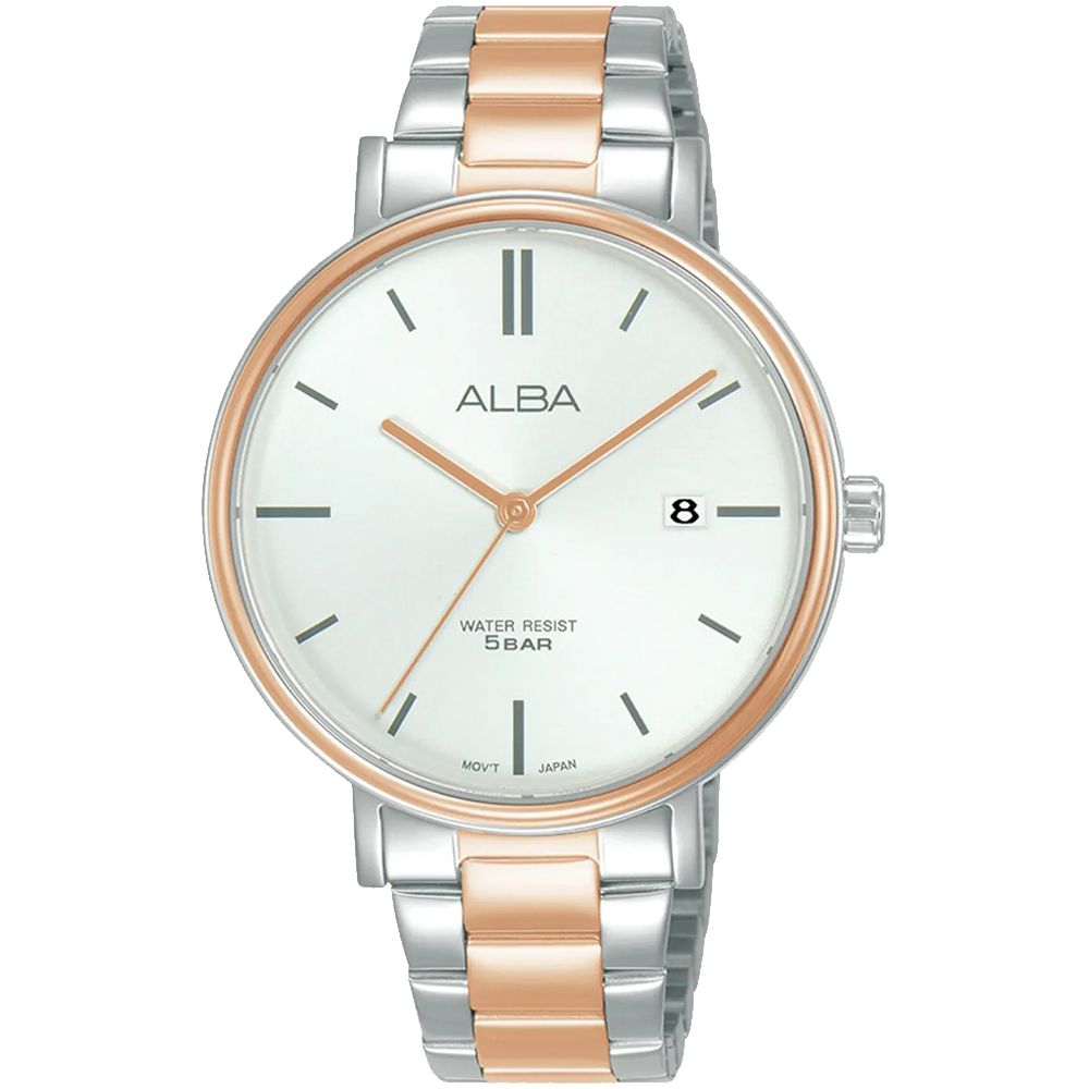 ALBA 雅柏   簡約時尚氣質腕錶/銀X金/36mm (VJ32-X342KS/AG8N96X1)