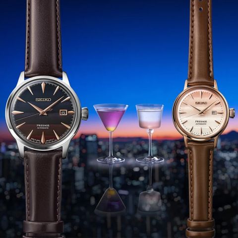 SEIKO 精工 Presage 東京夕陽 STAR BAR聯名限量 對錶 情侶機械錶 4R35-06F0P/2R05-00B0P_SK028