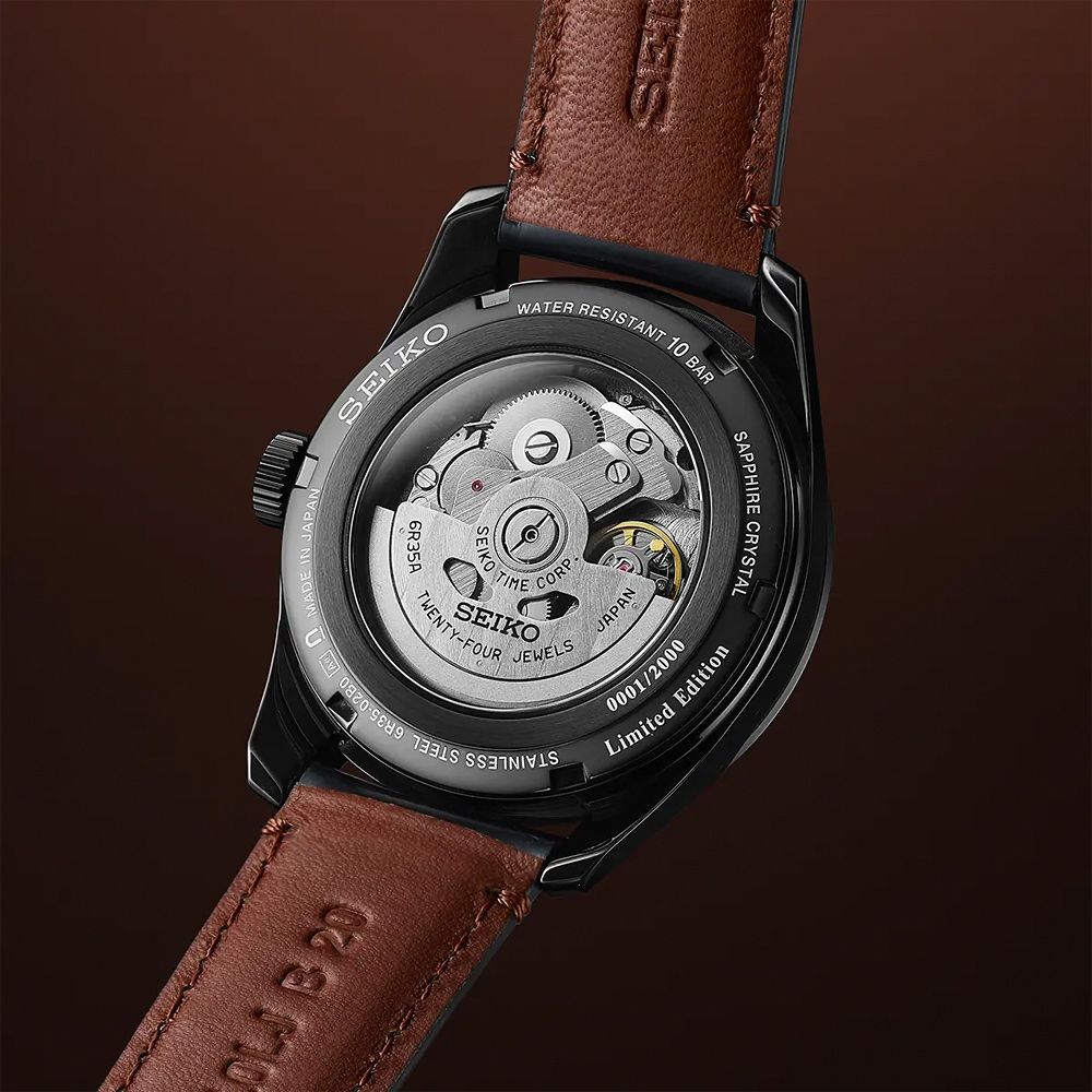 B  MADE IN JAPANSEIKOSEIKO 6R35ATIME  SEIKOWENTY-FOURJEWELSCORPJAPAN0001/2000Limited EditionWATER RESISTANT 10 BARSAPPHIRE CRYSTAL