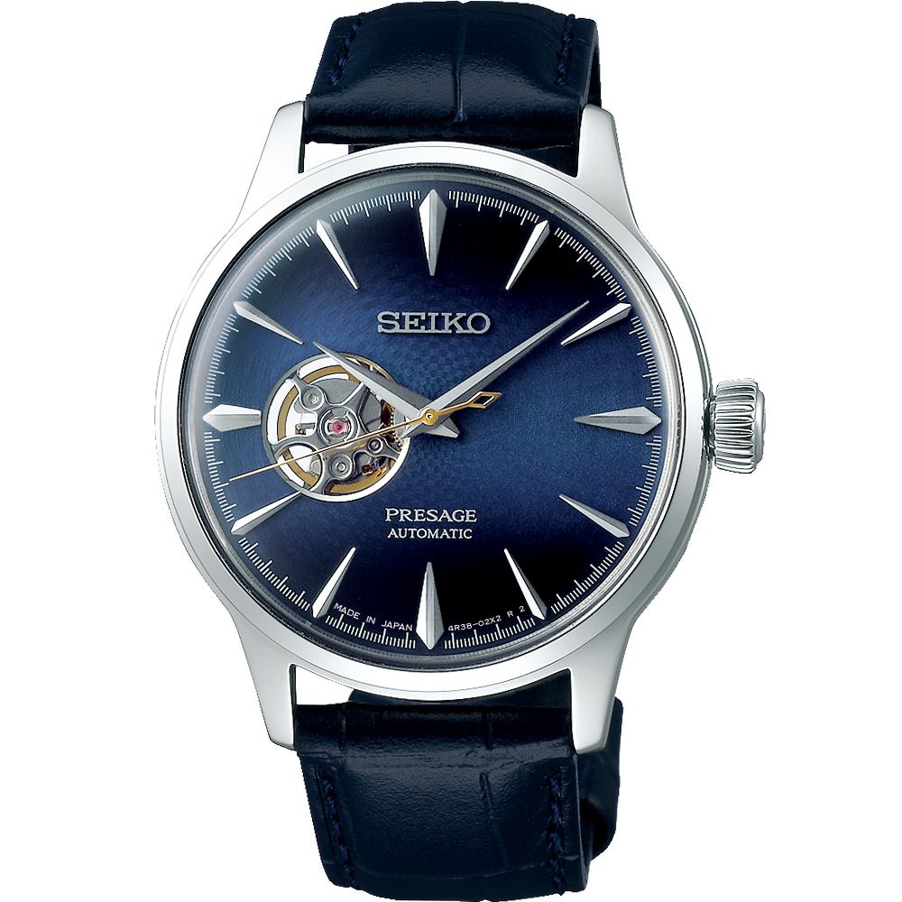 SEIKO 精工   Presage Cocktail 藍調酒師機械錶-40.5mm藍(4R38-01N0B/SSA405J1)