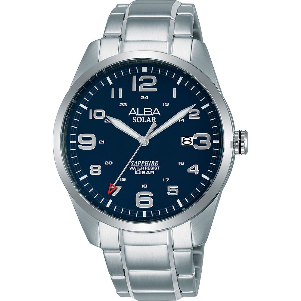 ALBA 雅柏   城市情人太陽能時尚手錶-藍x銀/39mm AS32-X018B(AX3003X1)
