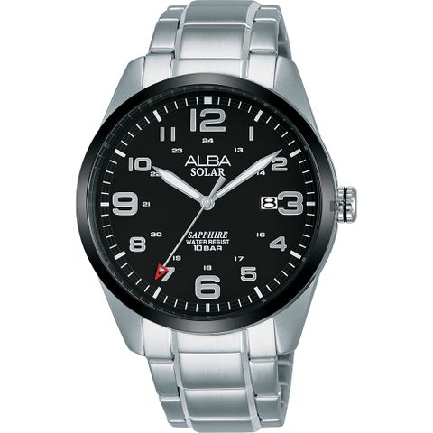 ◤新品上市◢ALBA 雅柏城市情人太陽能時尚手錶黑x銀/39mm(AX3005X1/AS32-X018D)