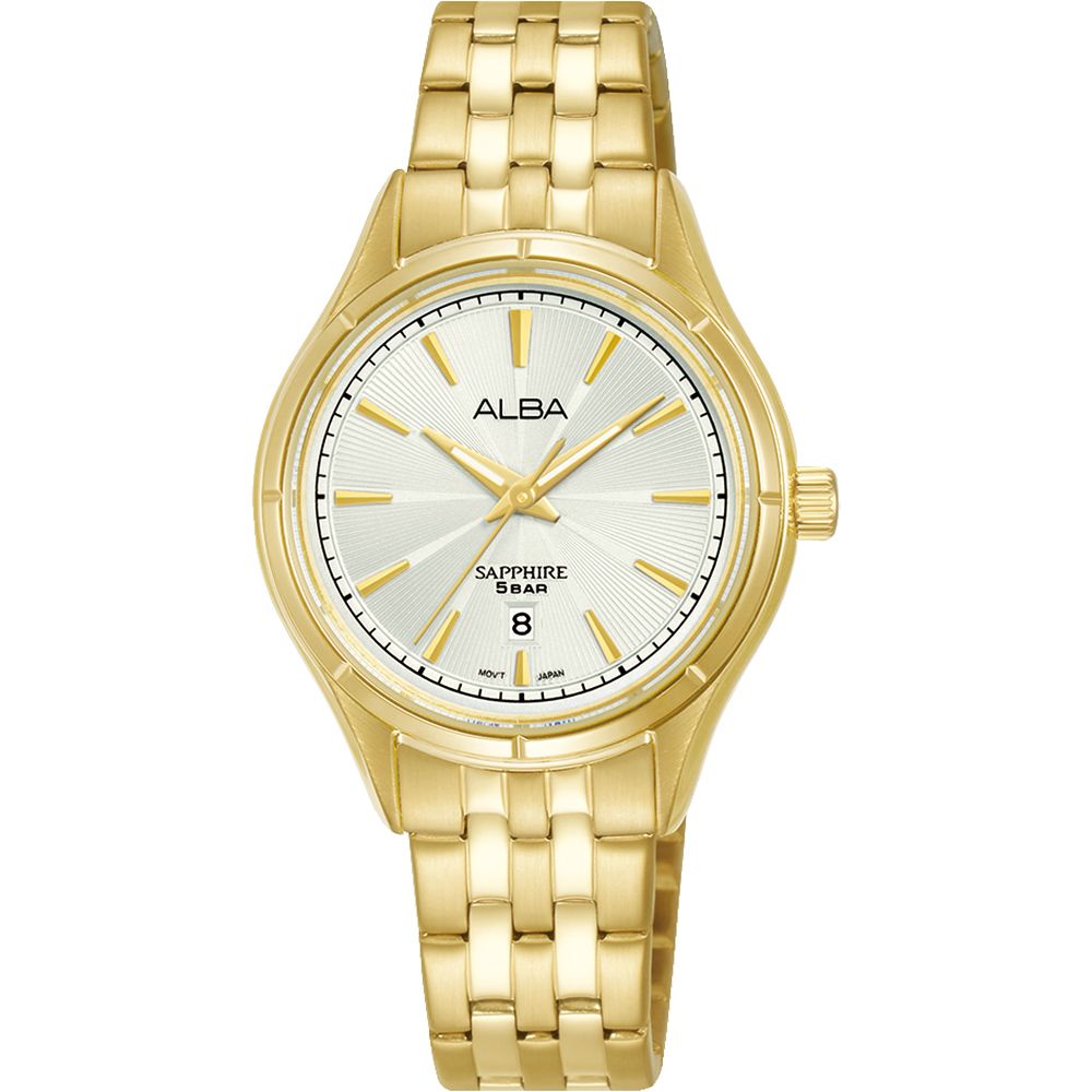 ALBA 雅柏 綻放光芒 香檳金情侶手錶 對錶 VJ42-X361G+VJ22-X421G(AS9T60X1+AH7CX8X1)