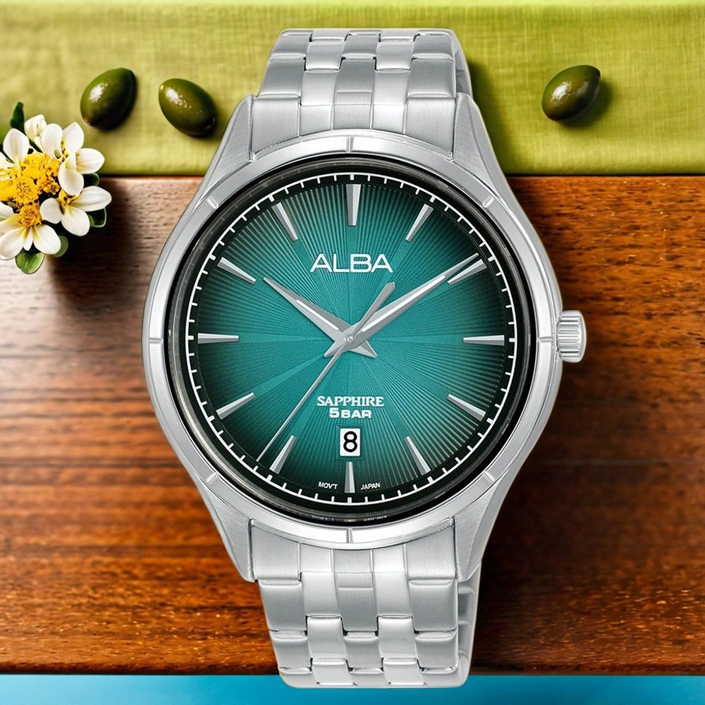 ALBA 雅柏 綻放光芒 漸層藍綠手錶-41.5mm AS9T71X1 VJ42-X361B
