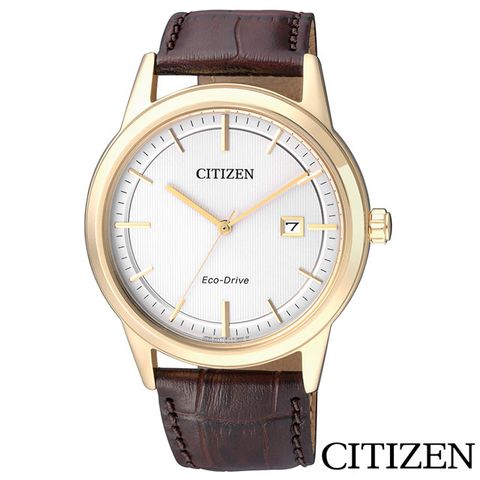 CITIZEN 星辰 熟男風尚光動能石英腕錶-AW1233-01A