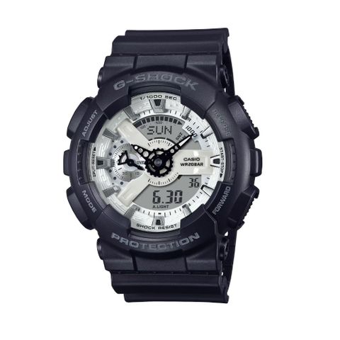 【CASIO 卡西歐】 G-SHOCK BLACK & WHITE 黑白潮流 人氣雙顯 GA-110WD-1A_51.2mm