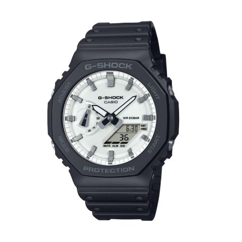 【CASIO 卡西歐】G-SHOCK BLACK & WHITE 黑白潮流 八角形錶殼 GA-2100WD-1A_45.4mm